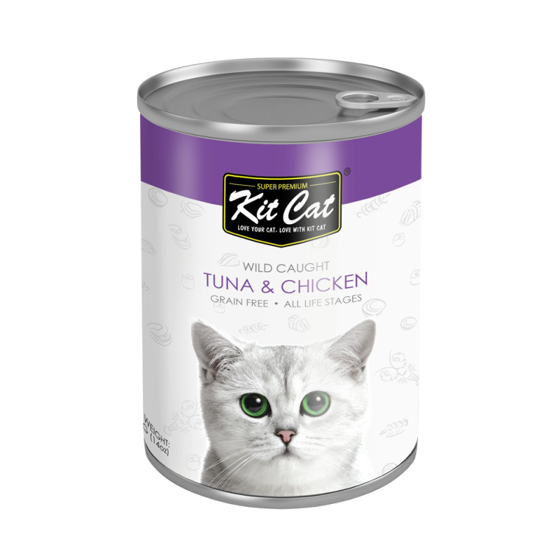 Kitcat- Premium Tuna & Chicken (Purple)-400g for all life stages